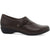 Side view of Women's Dansko Franny Shoe in Chocolate Burnished Calf Leather