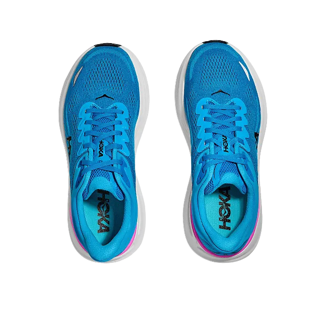 Tops of Hoka Women's Bondi 9 Running Shoe in Skyward Blue