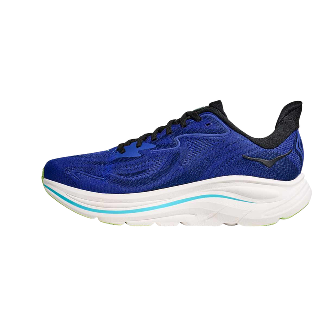 Medial side of Hoka Men's Clifton 10 Running Shoe in Midnight Blue