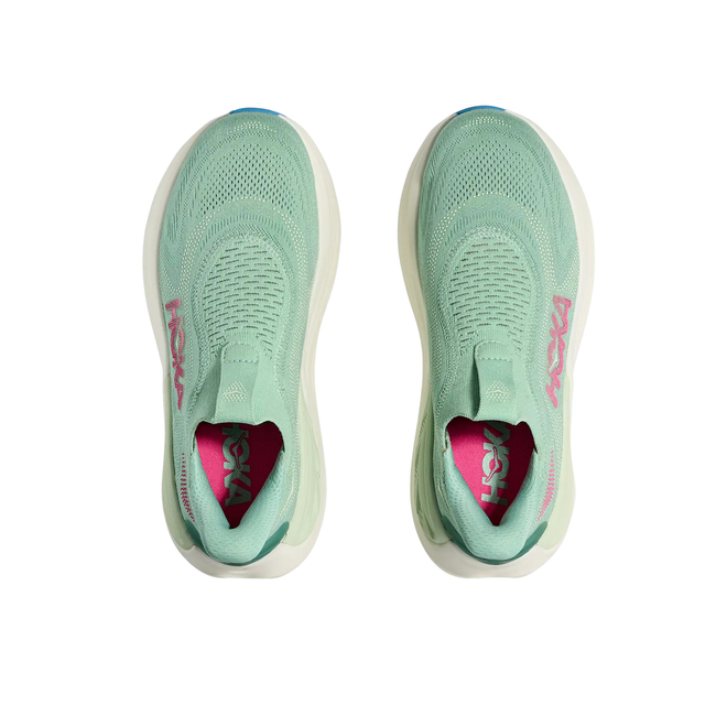 Tops of Hoka Women's Skyward Laceless Active Recovery Shoe in Jadeite Green