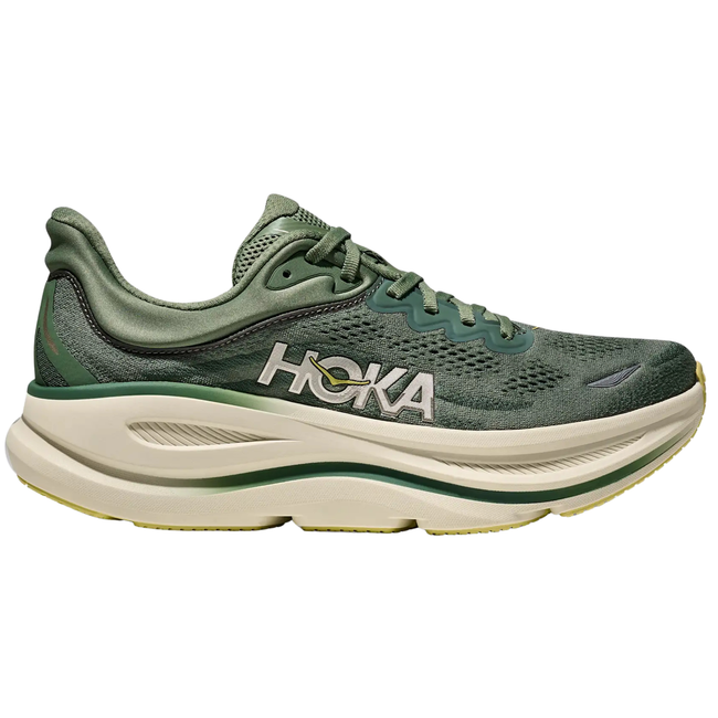 Side of Hoka Men's Bondi 9 Running Shoe in Succulent Fern