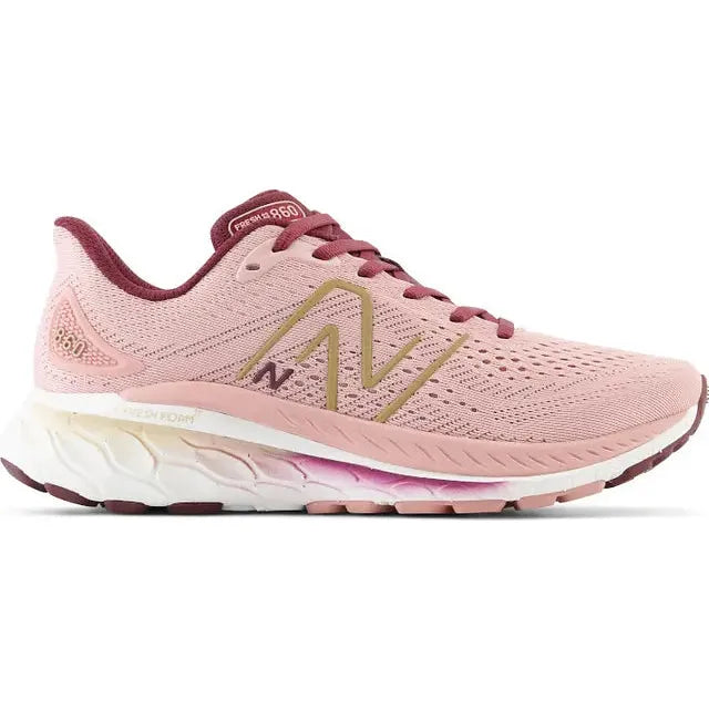 New Balance Women's 860 V13 Running Shoe Moon Pink/Burgundy W860R13