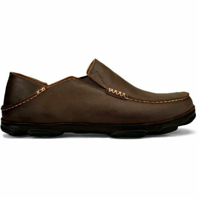 Olukai Men's Moloa Slip On Casual Shoe Wood/Java Waxed Nubuck OLUKAI FOOTWEAR Roderer Shoe Center