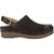 Lateral side of Women's Dansko Merrin Sling Clog in cholocate burnished brown suede with backstrap