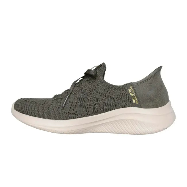 Medial side of Olive Green Skechers Women&
