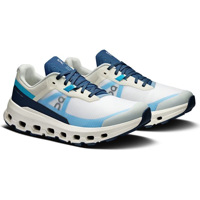 Pair of Women's On Running Cloudvista 2 Trail Running Shoes in Cream Horizon Blue