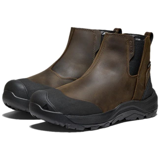 Pair of Keen Men&#39;s Revel IV Waterproof Chelsea Boots in canteen brown