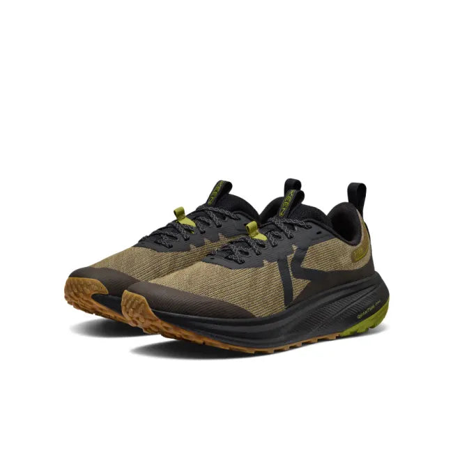 Pair of KEEN Men's Roam Trail Running Shoes in olive green and gold