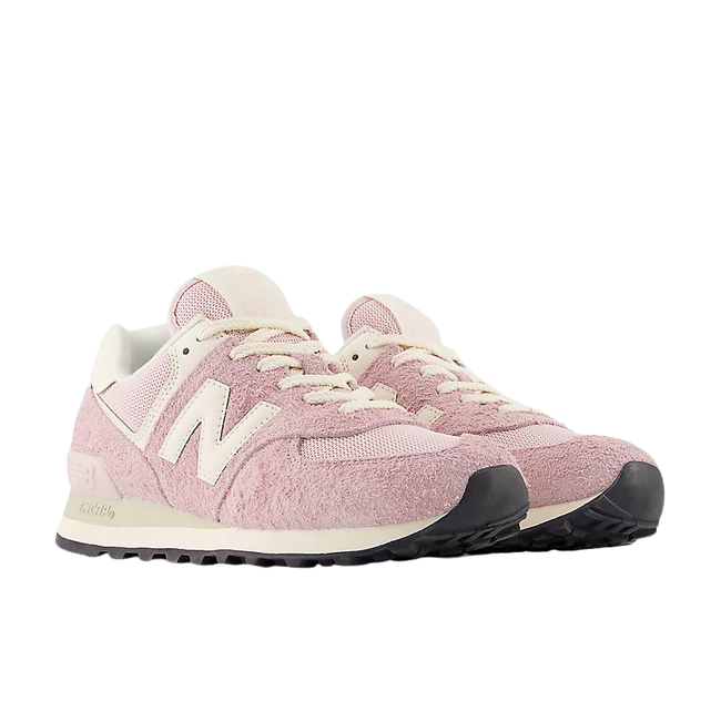 Angled pair of New Balance Women's 574 Lifestyle Shoe in Rose Sugar