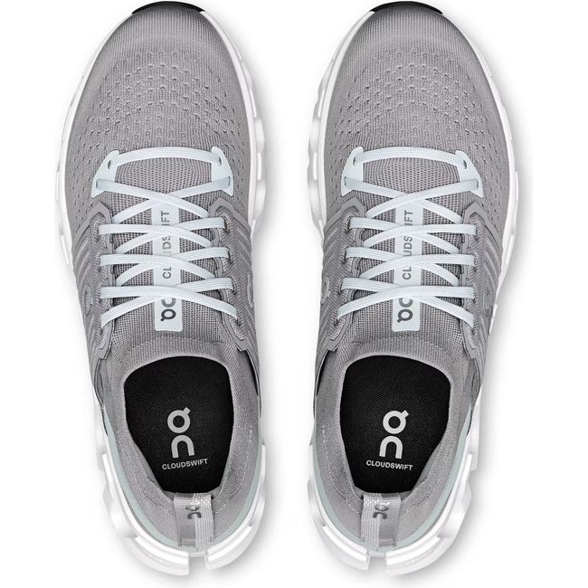 Top down view of Men's On Running Cloudswift 4 Running Shoes in Alloy Glacier grey