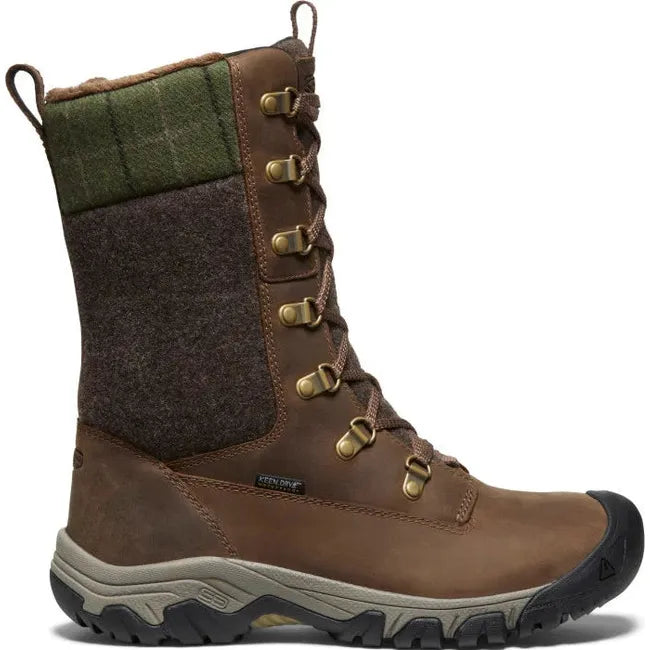 Keen Women's Greta Tall Waterproof Winter Boot Dark Earth/Green Plaid 1027720