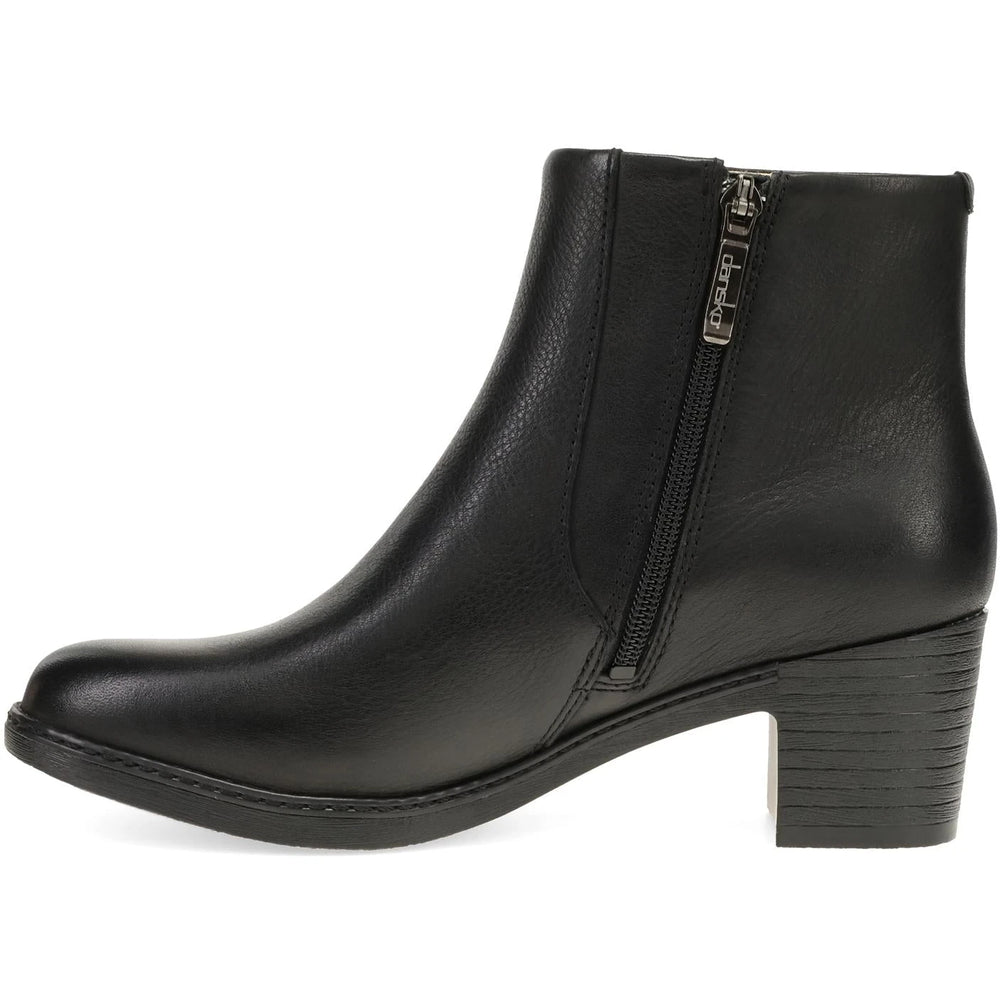Lateral side of Women's Dansko Meryll Ankle Boot in Black