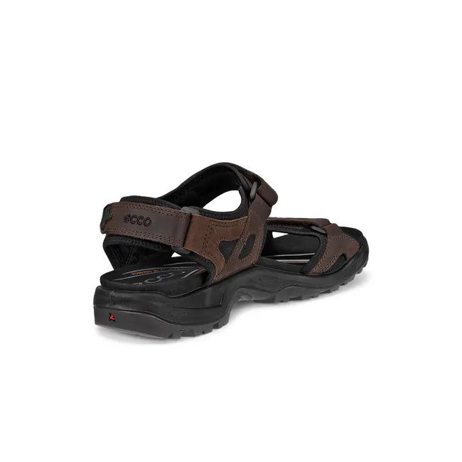 Medial of ECCO Men's Offroad Yucatan Sandal in mocha brown leather with three velcro straps