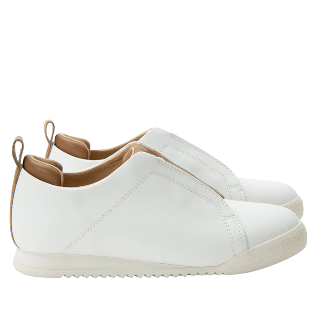 Sides of Alegria Women's Reah Slip On Shoes in White Leather