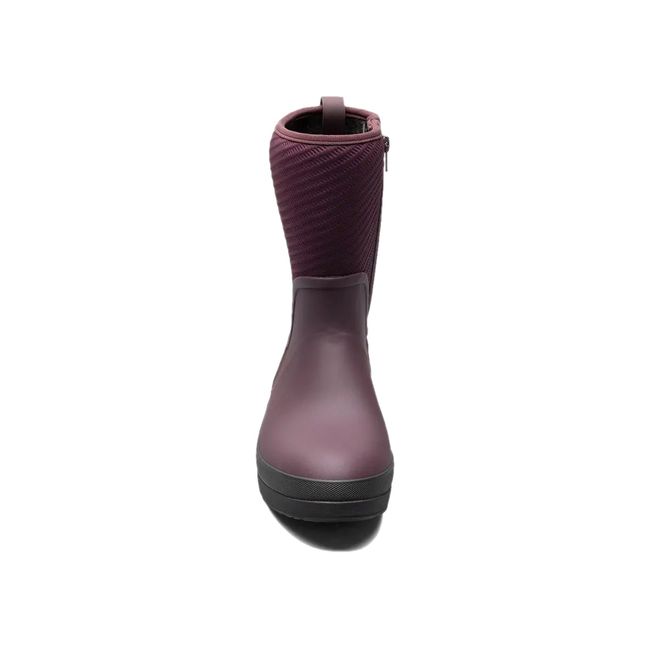 Front of Bogs Crandall II Mid Zip Waterproof Winter Boots in wine red