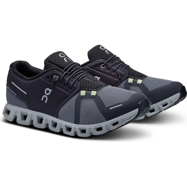Pair of Men&#39;s On Running Cloud 5 Push Running Shoe in Rock Black with slip on lacing