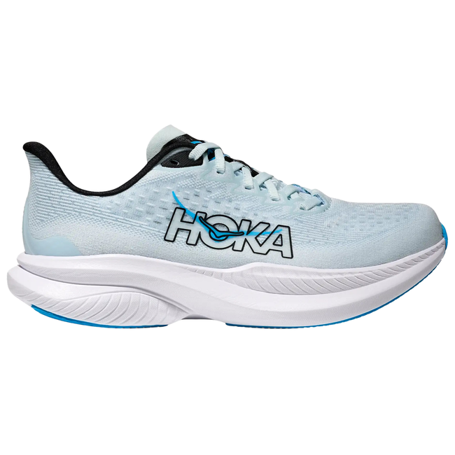 Side of Hoka Women's Mach 6 Running Shoe in Tundra Blue 
