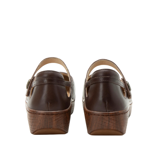 Heels of Alegria Women's Onika Mary Jane Shoes in Coffee Bean Brown Leather