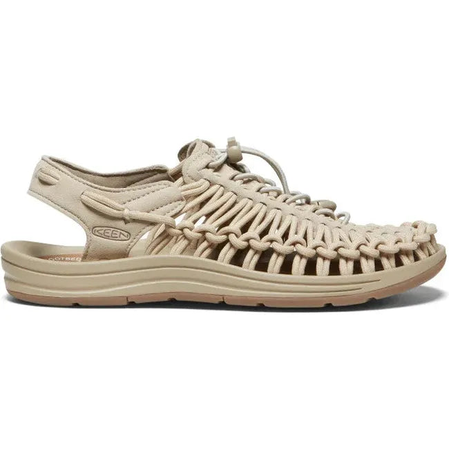 Lateral side of Women's Keen UNEEK Sneaker in Safari beige