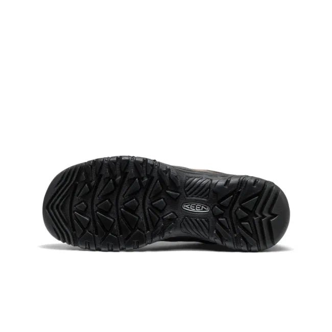 Black sole of Men’s KEEN Targhee IV Slip-On Shoe in dark brown leather
