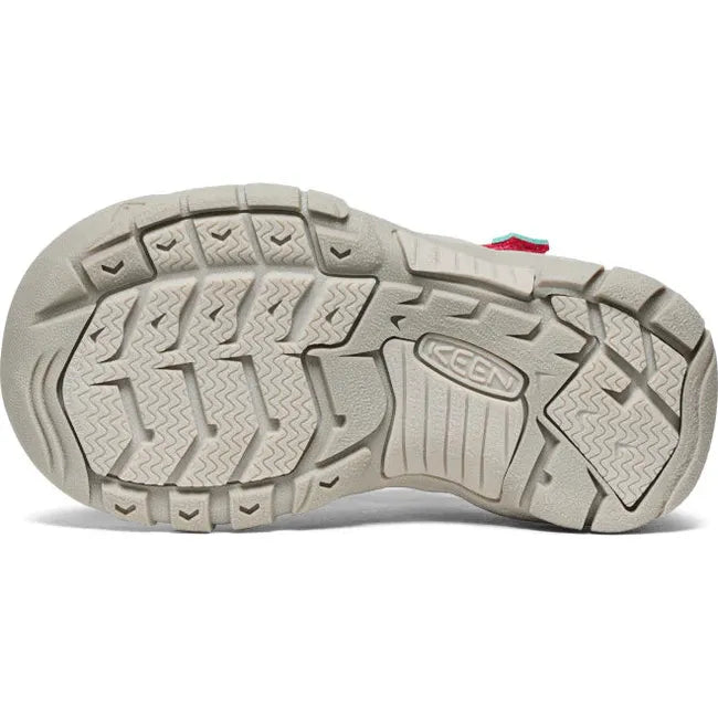 Sole of KEEN Little Kids' Newport H2 Closed Toe Sandal in Raspberry Giggle Pink 