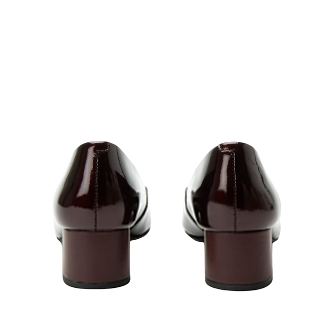 Block heels of Alegria Women's Lisah Heels in Jam Burgundy Patent Leather