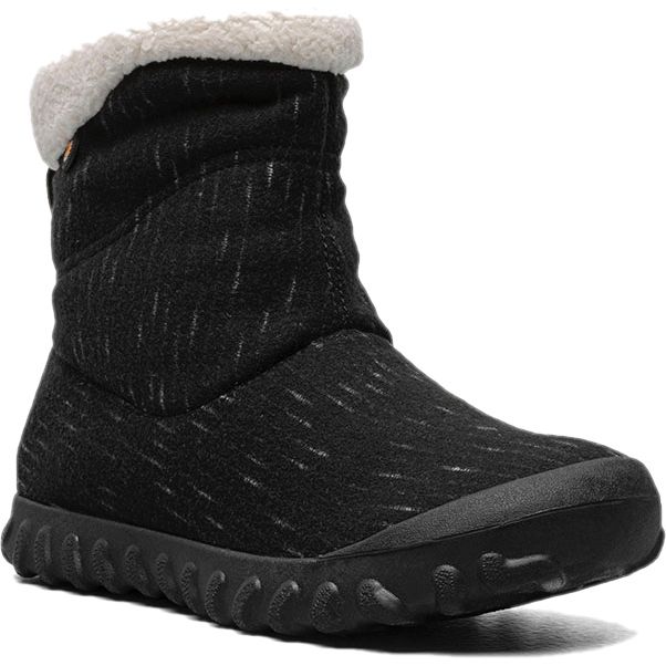Front angled of Bogs Women's B Moc II Dash Waterproof Snow Boot in black