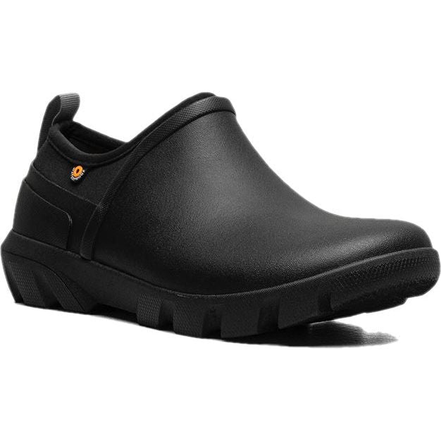 Front angled view of Women&#39;s Bogs Sauvie II Slip On Rubber Shoe in all black