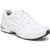 Front angled view of Women's Vionic Walker Walking Shoe in all white leather