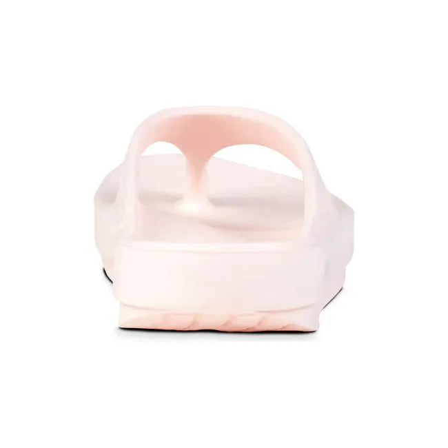 Heel of Unisex OOfos OOriginal Sandal in Blush Pink