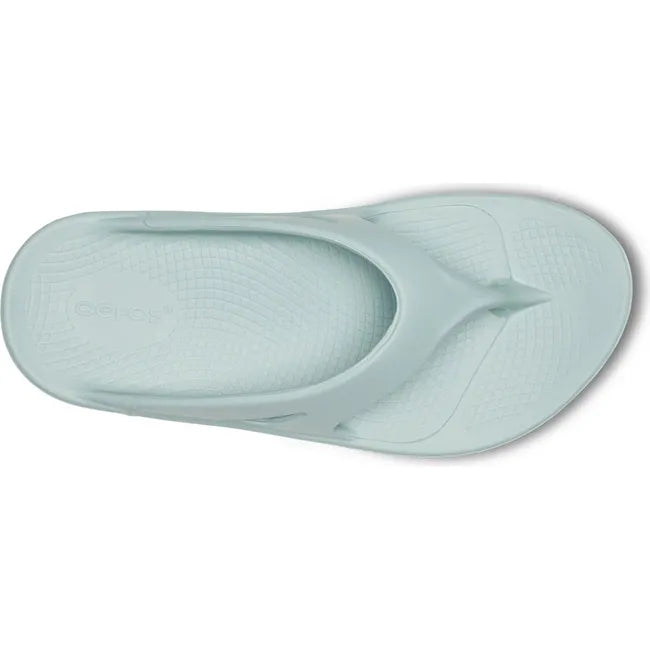 Upper of Unisex OOfos OOriginal Sandal in Mist Blue