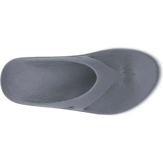 Upper of Unisex OOfos OOriginal Sandal in Slate Grey