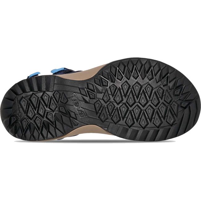 Black tread of of Women's Teva Terra Fi Lite Sandal in Crown Navy Blue upper