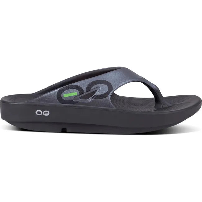 Lateral side of Unisex OOfos OOriginal Sport Sandal in Graphite grey