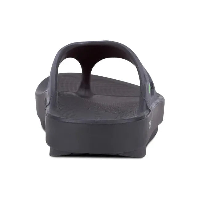Heel of Unisex OOfos OOriginal Sport Sandal in Graphite grey