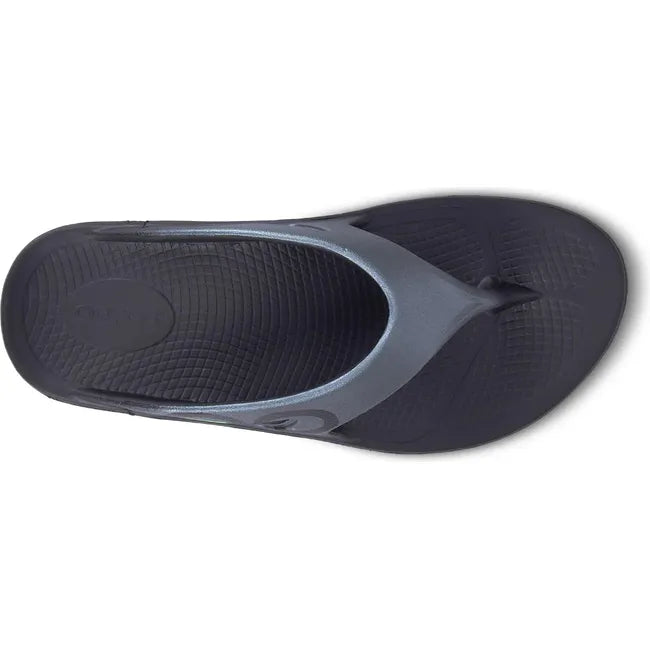 Upper of Unisex OOfos OOriginal Sport Sandal in Graphite grey