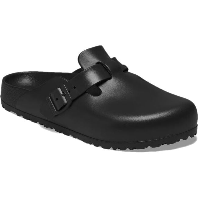 Front angled view of Birkenstock Unisex Boston EVA Clog in Black