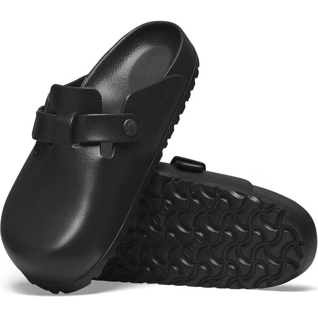 Upper and sole of Birkenstock Unisex Boston EVA Clog in Black