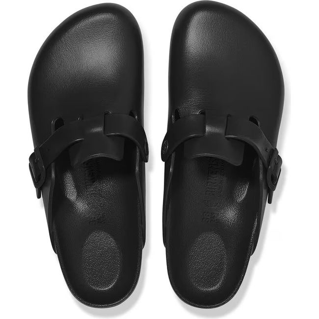 Top down view of Birkenstock Unisex Boston EVA Clogs in Black