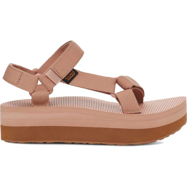 Lateral side of Women's Teva Flatform Universal Sandal in Maple Sugar Lion Tan