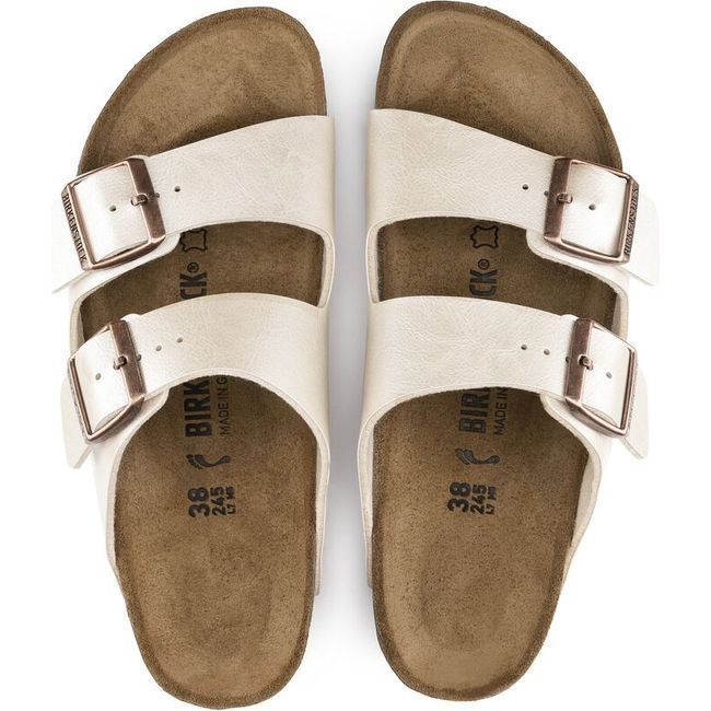 Birkenstock Women&#39;s Arizona Graceful Pearl White Narrow Sandal 1009921