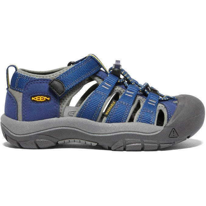 Side of Keen Kids' Newport H2 Sandal (Little Kid) in Blue Depths/Gargoyle