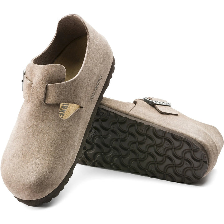 Sole of Birkenstock Unisex London Suede Shoe in Taupe