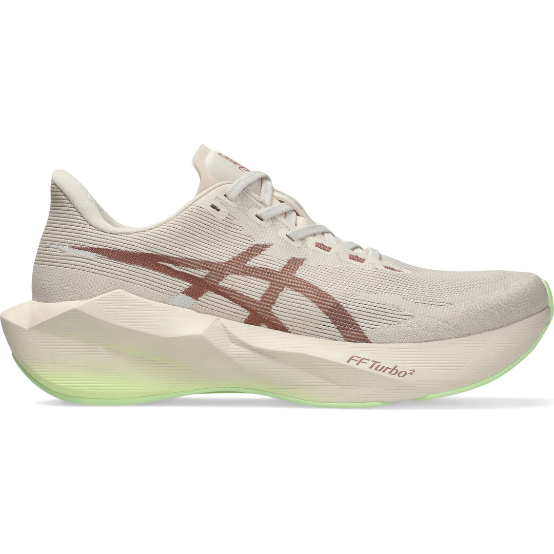 Side of ASICS Men's Novablast 6 Running Shoe in Rose Dust/Illuminate Yellow