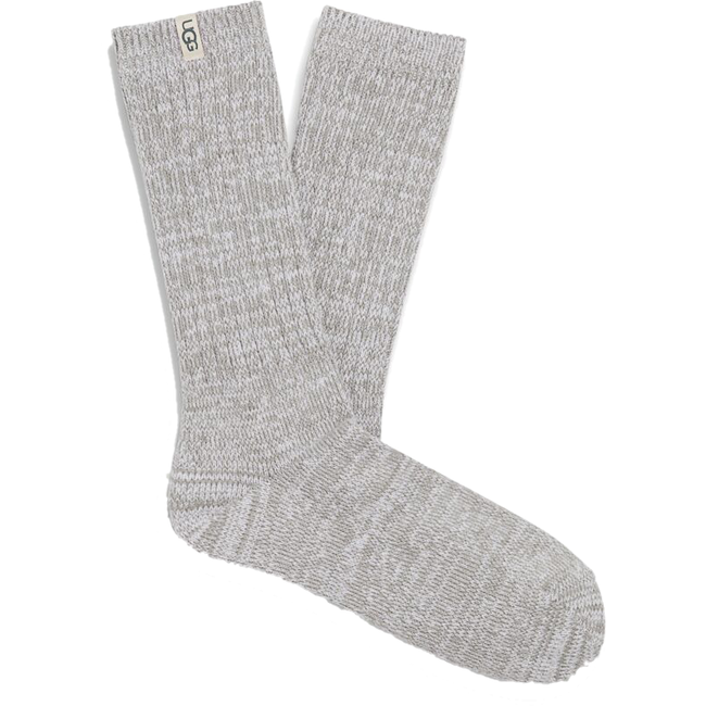 Pair of UGG Women's Rib Knit Slouchy Crew Sock in Seal grey