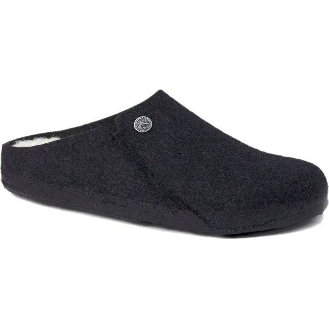 Front angled view of Birkenstock Women&#39;s Zermatt Shearling Slipper in Anthracite