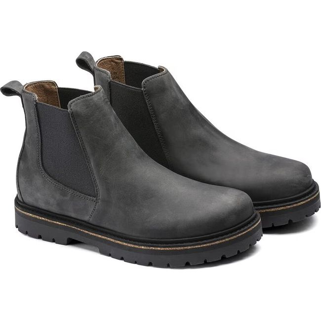 Pair of Birkenstock Unisex Stalon Boots in Graphite grey