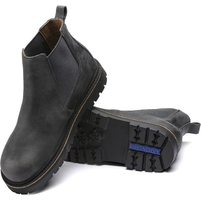 Upper and sole of Birkenstock Unisex Stalon Boots in Graphite grey
