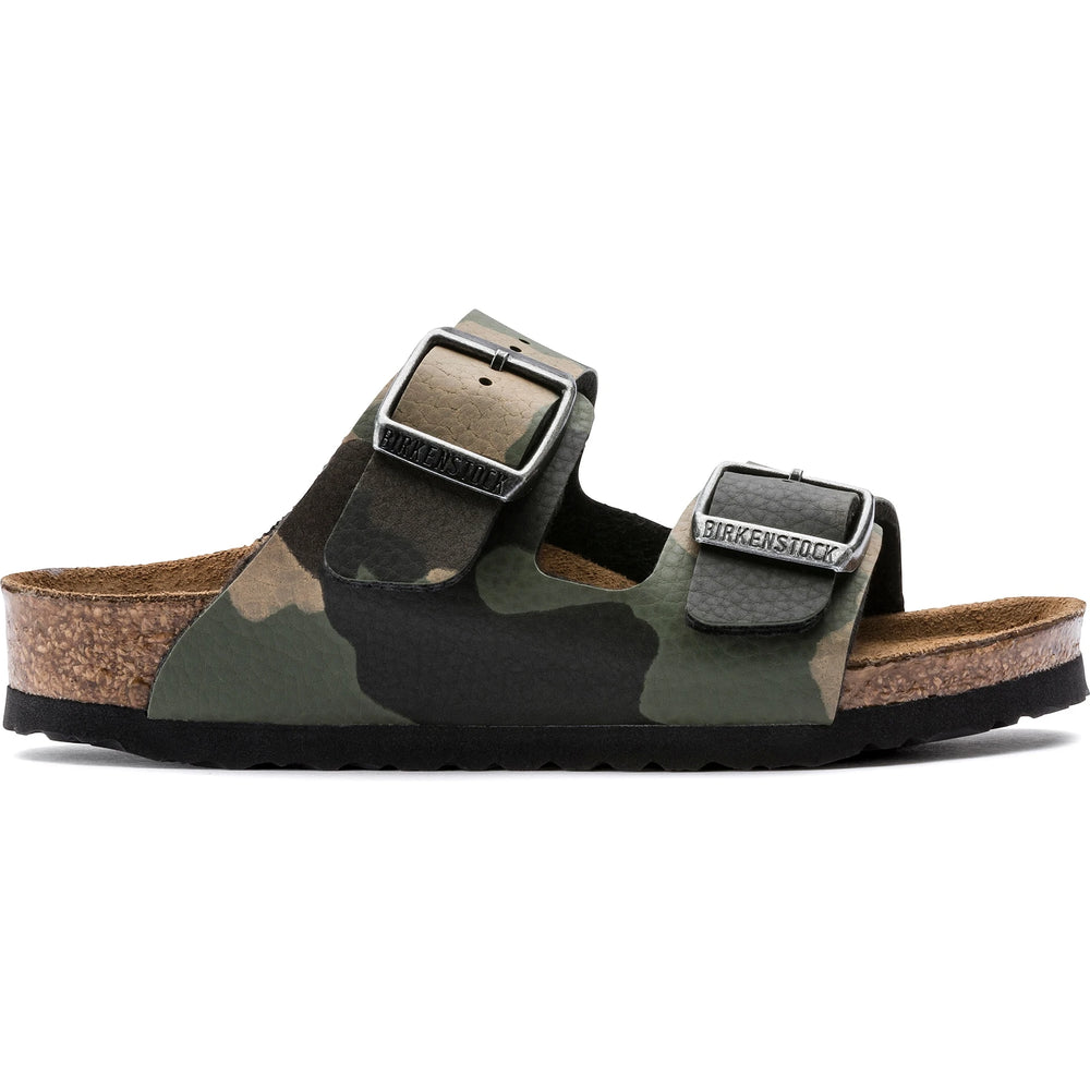 Lateral side of Birkenstock Kids' Arizona Birko-Flor Sandal in Desert Soil Khaki