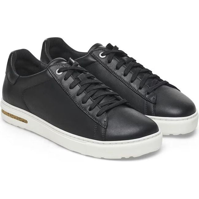 Pair of Birkenstock Unisex Bend Shoes in Black Leather with lace up closure
